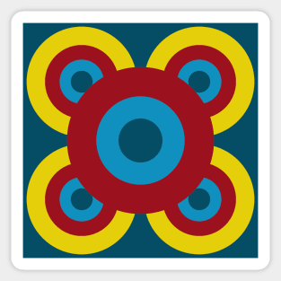 Retro flower in jewel tones Sticker